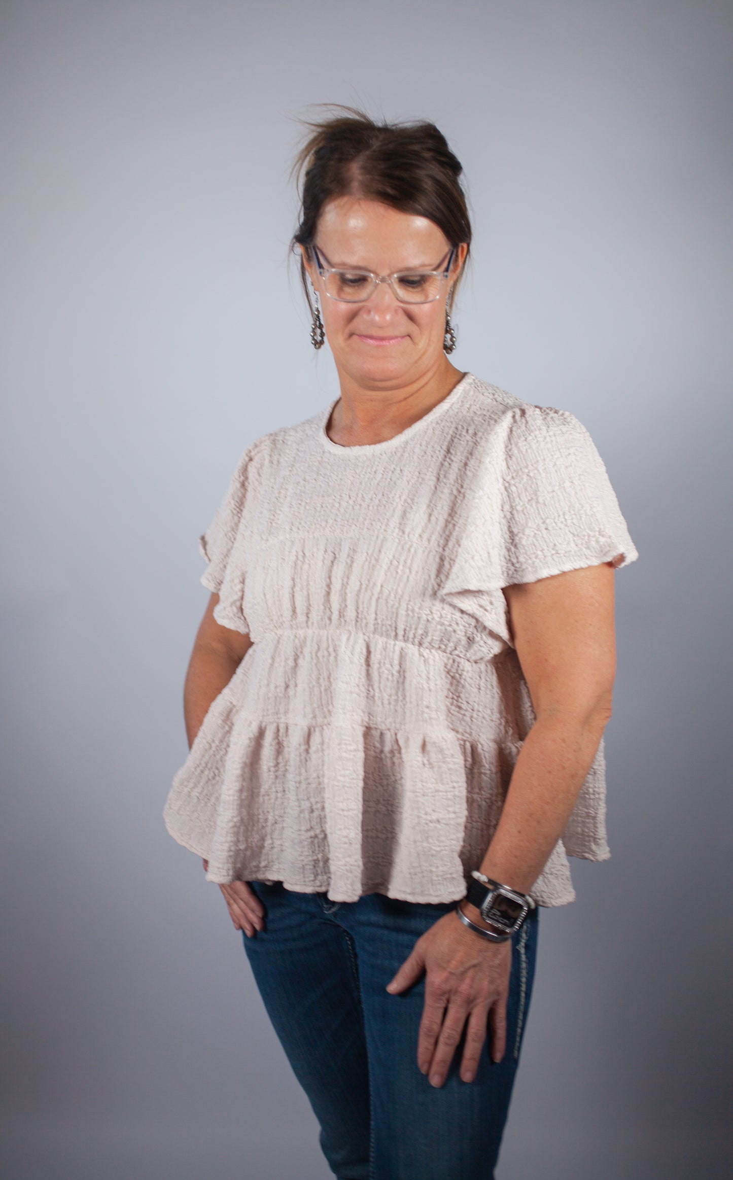 Ruffle tiered babydoll top