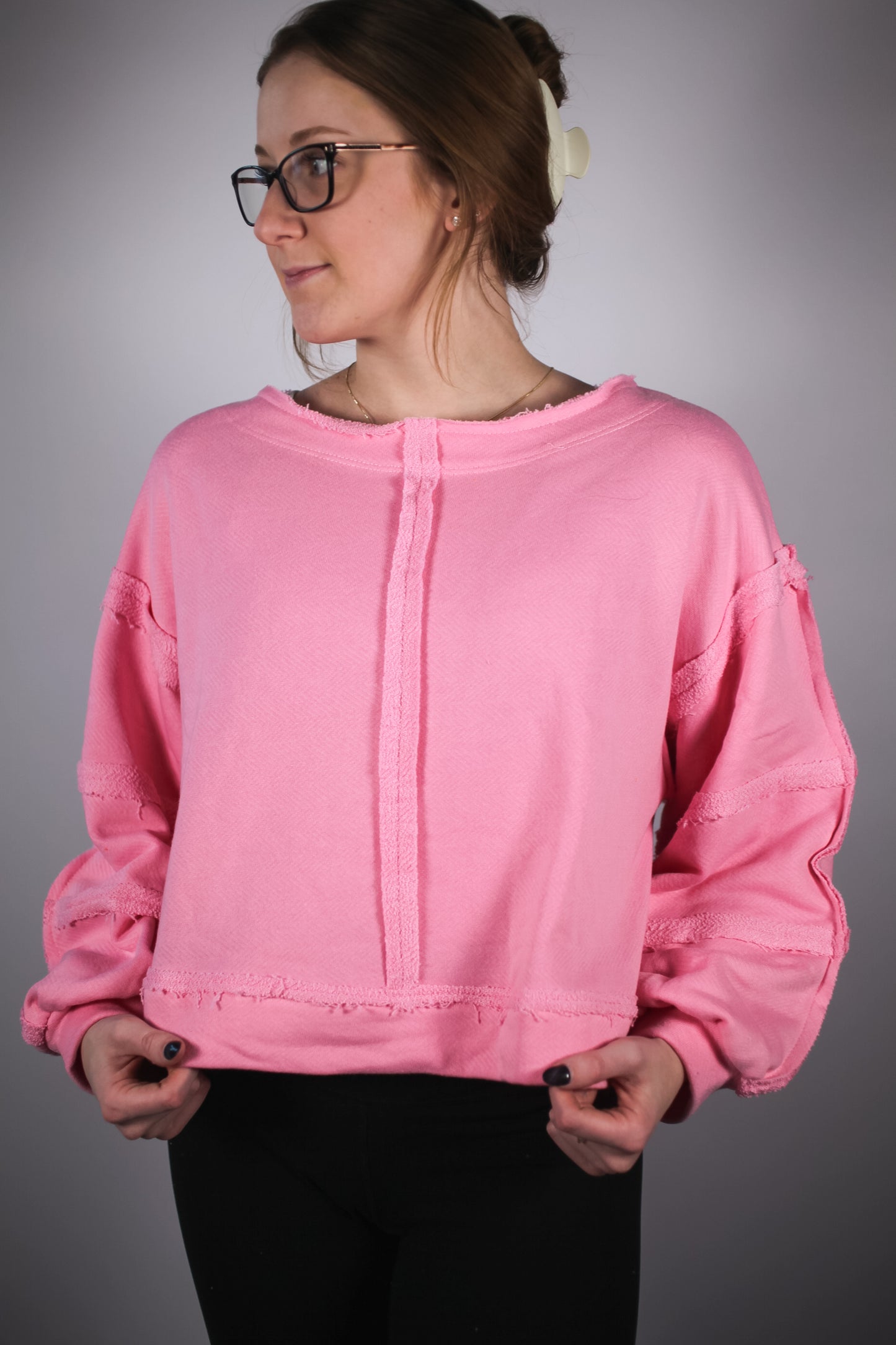 Pink Crop Sweatshirt