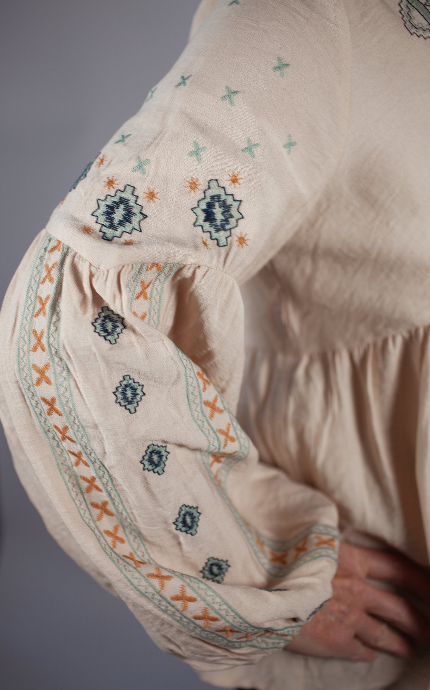 Boho Embroidered Long Sleeve Top