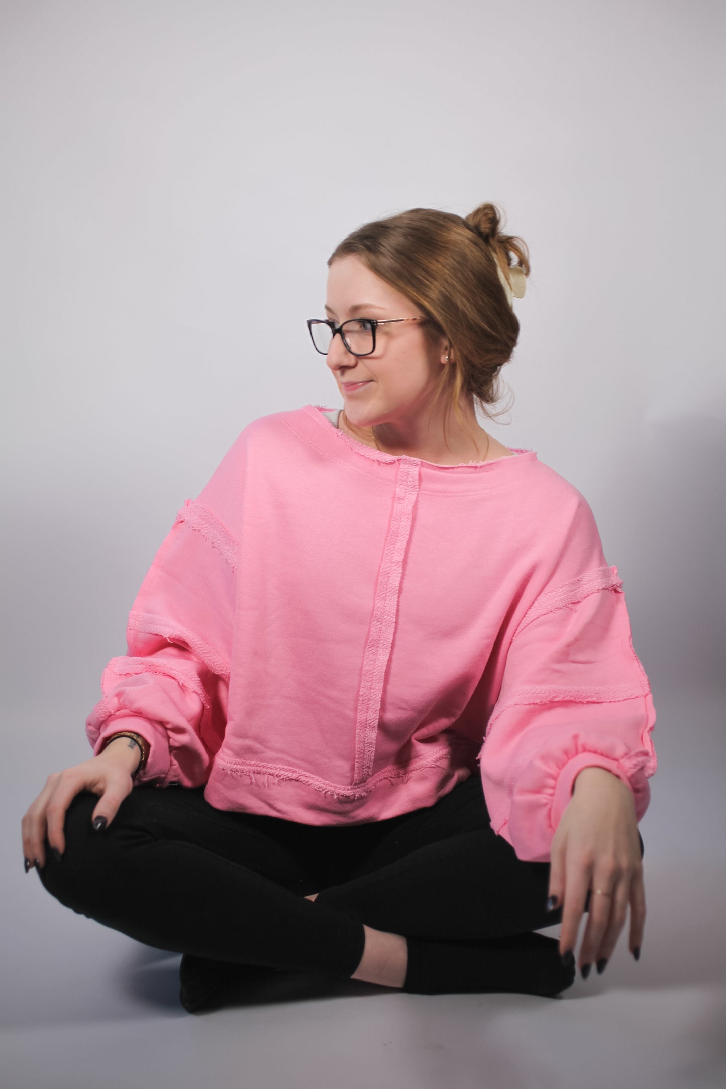 Pink Crop Sweatshirt