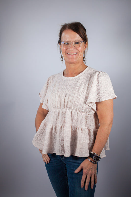 Ruffle tiered babydoll top