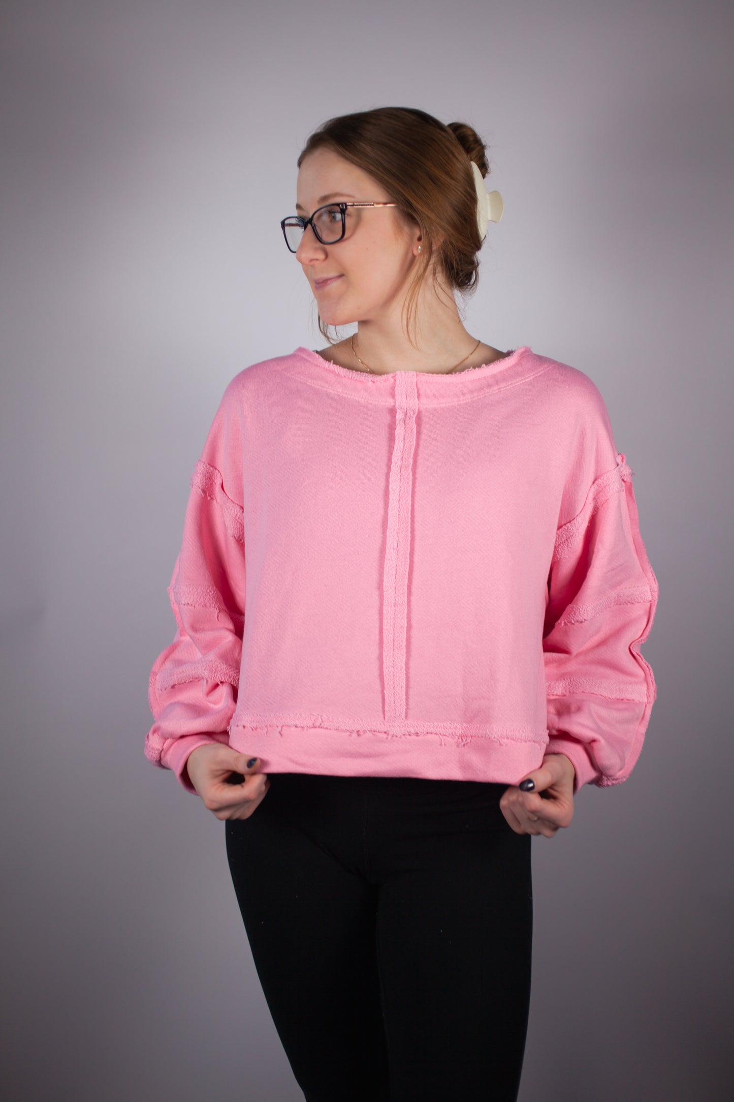 Pink Crop Sweatshirt